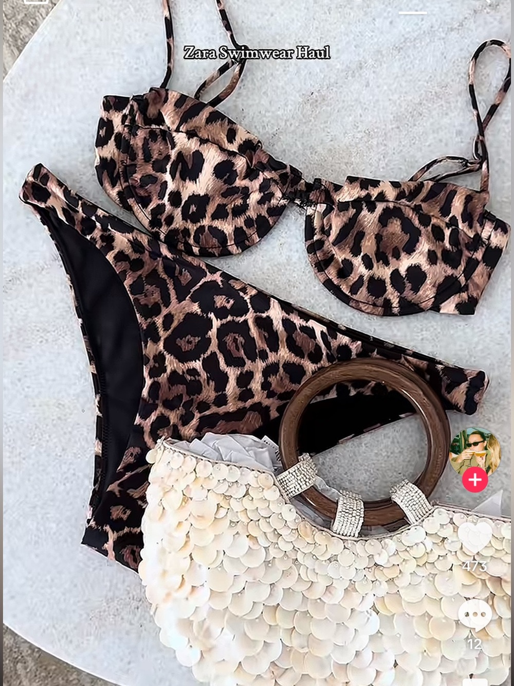 Zara Leopard Animal Print Bikini Top with underwire . XL